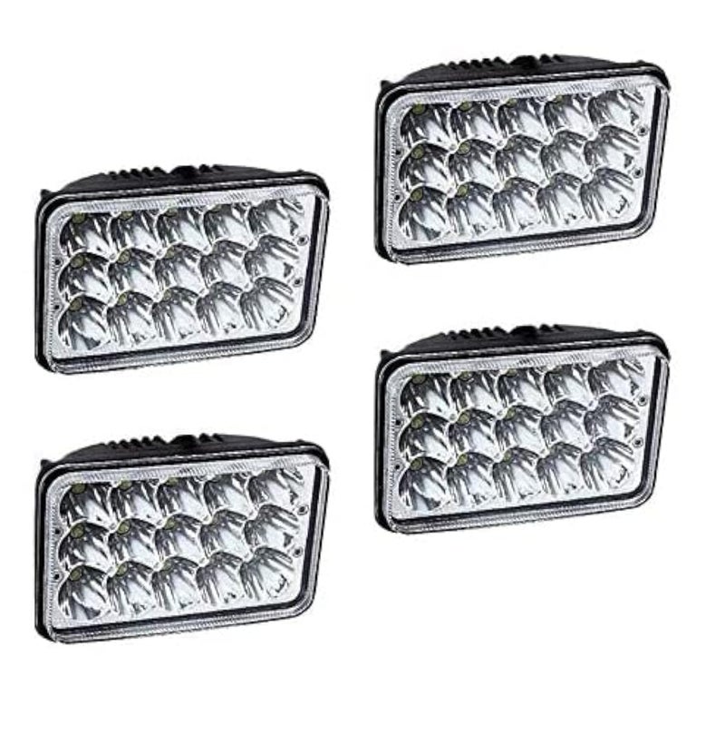 AMUNIESUN DOT Approved 4X6 Inch Sealed Beam LED Headlights Fit For Kenworth T600 T800 / Peterbilt 357 378 379, H4651 H4652 H4642 H6545 H4656 H4666 Rectangular Headlight High and Low Beam 4PCS - Image 1